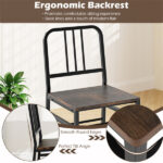 3-Piece Dining Table Set (Rustic Brown + Black), Space-Saving Tuck-under Chair Design - Image 7