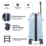 22 Inch Ride-on Suitcase for Kids & Teens, Toddler Travel Luggage with Seat, Spinner Wheels, Safety Belt, Stroller-Style Checked Luggage with Combination Lock&Telescoping Handle for Ages 5-18 - Image 2