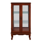 Curio Cabinet Lighted Curio Diapaly Cabinet with Adjustable Shelves and Mirrored Back Panel, Tempered Glass Doors - Image 8