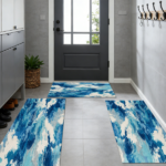 Three-piece kitchen rug set, non-slip and washable, abstract pattern kitchen hallway rug, soft and comfortable, suitable for sinks, floors, entrances, hallways and bathrooms. - Image 9