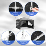 Same Code 00418742 10'x10' Gazebo Waterproof Outdoor Canopy Patio Tent Party Tent for Wedding BBQ Cater, Black - Image 7