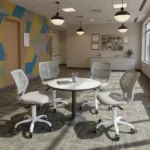 Modern Swivel Office Lobby Reception Chair for Professional Waiting Room, Pebble gray (Shipment from Walmart) - Image 4
