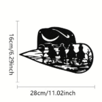 CIFbuy Aluminum Western Cowboy Hat Silhouette Wall Art Decor Country Theme Home Decoration Gift(TikTok, temu pick-up service) - Image 3