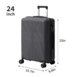 PP Trolley Case 20in 24in 28in 3PCS Suitcase Set Dark Gray - Image 4