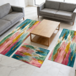 Three-piece kitchen rug set, non-slip and washable, abstract pattern kitchen hallway rug, soft and comfortable, suitable for sinks, floors, entrances, hallways and bathrooms. - Image 10
