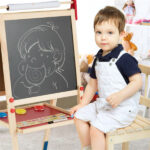 3-in-1 Kids Art Easel - Double-Sided Magnetic Board+Paper Roll, 26 Letter Magnets, Multicolor - Image 8