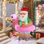 5.9 FT Lighted Christmas Inflatable Decoration, Inflatable Hawaii Santa Claus Outdoor Decoration, Funny Blow Up Yard Decorations with Built-in LED Lights for Holiday Party Front Yard Lawn Garden Decor - Image 13