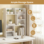 23.5×9×31.5 Inch Vertical Desktop Storage Shelf Sturdy MDF Desk Hutch for Books Decor - Image 6