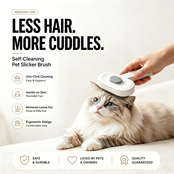 Pet Slicker Brush for Cats & Dogs