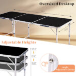 6ft Aluminum Alloy Folding Table black - Image 10
