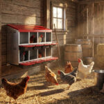 Chicken Nesting Box, 8 Compartment Roll Away Nesting Box for Laying Eggs, Wall Mount Chicken Nesting Boxes, Easy Egg Collection, Cleanable Pull Out Hen Roosting Boxes, 8 Holes, Red - Image 8