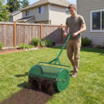 24" Lawn Topdressing Spreader with 0.75"×0.5" Mesh, Compost Spreader for Soil Sand Fertilizer Green - Image 9