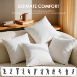 Double the comfort with this set of two 20-inch white pillow inserts. Excellent loft instantly enhances the coziness of your sofa and bed. The cover-free design encourages creative mixing and matching, perfect for seasonal updates or style refresh. - Image 8
