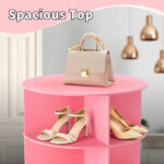 7-tier, 360° rotating wood-plastic composite shoe rack, 60*60*184cm, pink - Image 9
