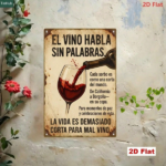 CIFbuy Vintage Spanish Red Wine Metal Sign 7.87x11.81in" Wine Glass Tin Plaque Rustic, Wall Decor Silent Quotes 2D Flat Iron 7.87x11.8ikTok, 7.87x11.8ikTok, t Self-pickup Logiopics - Image 4