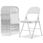 Old Code 33292149 4pcs Elegant Foldable Iron & PVC Chairs for Convention & Exhibition White - Image 15