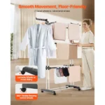4-Tier Clothes Drying Rack, Sturdy Laundry Drying Rack with Wheels and 24 Rods, Wings Foldable, Clothes Hanger for Indoor and Outdoor (Shipment from Walmart) - Image 6