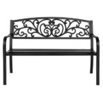 50" Iron Outdoor Courtyard Decoration Park Leisure Bench - Image 21