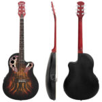 Don’t sell on Amazon 41 inch Full-Size Cutaway Acoustic-Electric Guitar Grape Voice Hole Spruce Top Round Back Sunset Color - Image 3