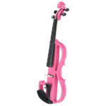 Full Size 4/4 Bunnel Edge Electric Silent Violin with Case Bow Rosin Headphone Connecting Line Pink - Image 11