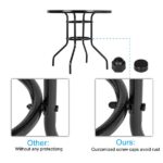 Outdoor Dining Table Round Toughened Glass Table Yard Garden Glass Table SAME AS 93152635 - Image 8
