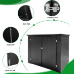 Outdoor Storage Shed, Outdoor Storage Cabinet, Lockable Outdoor Storage Box for Garbage Cans, Lawn Mower and Tools - Image 5