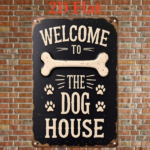 CIFbuy 1pc Vintage Welcome To The Dog House Metal" Sign, Heavy-Duty Rustic Paw Print Bone Pattern Pet Wall Decor, Pet Wall Decor, 2D Flat Unframed Farmh House Metal SiikTok, House Metal SiikTok, t Self-pickup Logiopics - Image 4