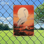 CIFbuy Sunset Crane Metal Wall Art 8x12 Inch Tin Sign Painting, Stunning Nature Home Decor For Living Room & Garden, Unique Gift TikTok, TikTok, Self-pickup Logiopics - Image 3