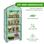 69x49x160cm Black Iron Pipe Pointed Mini Flower Stand With 4 Layers Of Grid, With Zipper Rolling Door, PE Cloth Green House SAME AS99351374 - Image 18