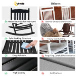 68.5*86*115CM Square Wooden Rocking Chair Wavy Backboard Black - Image 14