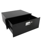 19" 4U Steel Plate DJ Drawer Equipment Cabinet with Keys Black - Image 12