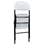 4pcs 47*54*84cm Garden Plastic Folding Chair White - Image 4