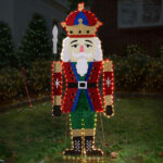 Lighted Nutcracker Christmas Yard Decorations, Pre-lit 2D Nutcracker Soldier with 162 LED Warm White Lights and Stakes for Xmas Outdoor Holiday Indoor Decor Lighted Holiday Displays - Image 2