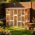 Orange Catio Window Box – Outdoor Playground Enclosure for Multiple Cats, Complete with Shelves and Bridges
