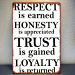 CIFbuy Vintage Inspirational Metal Wall Art Dignity Honesty Trust Loyalty Rustic Wall Decor For Home Garden (TikTok, temu pick-up service)