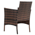 2pcs Arm Chairs 1pc Love Seat & Tempered Glass Coffee Table Rattan Sofa Set Brown Gradient SAME AS 45313116 - Image 9