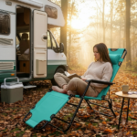Portable Dual Purposes Extendable Folding Reclining Chair Green - Image 12