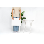 Modern Indoor Folding Tray Table Set of 2, White Finish, Solid Rubberwood, 19 x 14.5 x 26 Inches (Shipment from Walmart) - Image 4