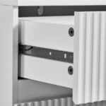 Handleless Grille-Finished 3-Drawer Bedside Table P2 Particleboard + MDF & Melamine Veneer + Thermoformed Drawer Dresser 23.62*12.99*22.05in White - Image 6