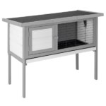 36" Single Deck Waterproof Wooden Chicken Coop Hen House Pet Animal Poultry Cage Rabbit Hutch Gray - Image 3