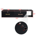 15cm E0 particleboard with hemp surface, two draws and three holes with lock, salon cabinet, black - Image 6