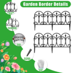19.3FT Decorative Landscape Edging, 10 Panels Flexible Interlocking PP Lawn Border, Angle Adjustable Weather Resistant Garden Fence for Yard Flower Bed Path - Image 3