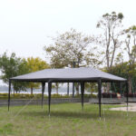 Same Code 39118565 10'x20' Outdoor Party Tent with 6 Removable Sidewalls, Waterproof Canopy Patio Wedding Gazebo, Black - Image 10