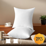 Simple yet essential basic pillow inserts. This pair of 20-inch white inserts features even filling and a neat shape. Perfect for adding layered comfort to your sofa or providing supportive cushioning on your bed. Without covers, you have the freedom to change styles as you wish. - Image 4