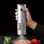 1pc Electric Salt and Pepper Grinder, One-handed Automatic Operation, white LED Light, Dual Charging Base, Adjustable Coarseness, Battery Powered, Generous Capacity - Image 5