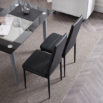 4pcs Elegant Assembled Stripping Texture High Backrest Dining Chairs Black Replace encoding 13028198-18410366 - Image 62