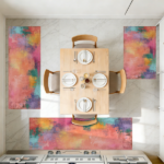 Three-piece kitchen rug set, non-slip and washable, abstract pattern kitchen hallway rug, soft and comfortable, suitable for sinks, floors, entrances, hallways and bathrooms. - Image 10