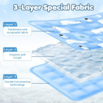 90*60 cm Dog Cooling Mat, 2026 New Summer Pet Mats, Portable Pet Cooling Pad for Travel, Washable Gel Coolings Mat for Dogs and Cats Indoor Outdoor, Reusable Chill Pad Suitable for All Pets - Image 7