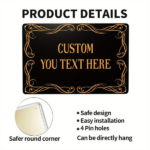 CIFbuy Custom Outdoor Metal Sign Black Lace Design Traffic Safety Warning Sign 8x12 Inches(TikTok, temu pick-up service) - Image 4