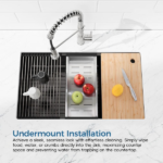 Kitchen Sink 36"x19" Multifunctional undermount Flying Rain Waterfall S304 Stainless Steel Handmade Modern Single Bowl Kitchen Sink, Black[Unable ship on weekends, TK/TEMU only for pickup, only TX10643 warehouse supports GOFO] - Image 8